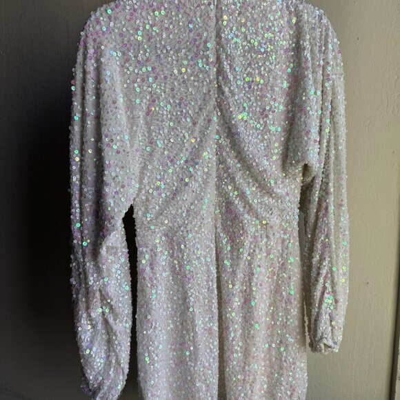 Show Me Your Mumu Kidman Mini Dress – White Sprinkle Sequins (Small) - Picture 2 of 5
